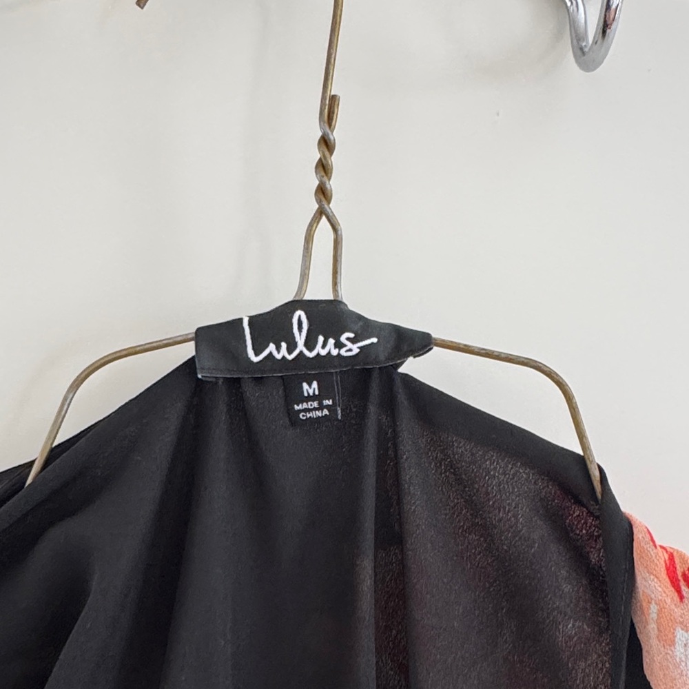 Lulu's Black Floral One Shoulder Dress - Picture 7 of 7